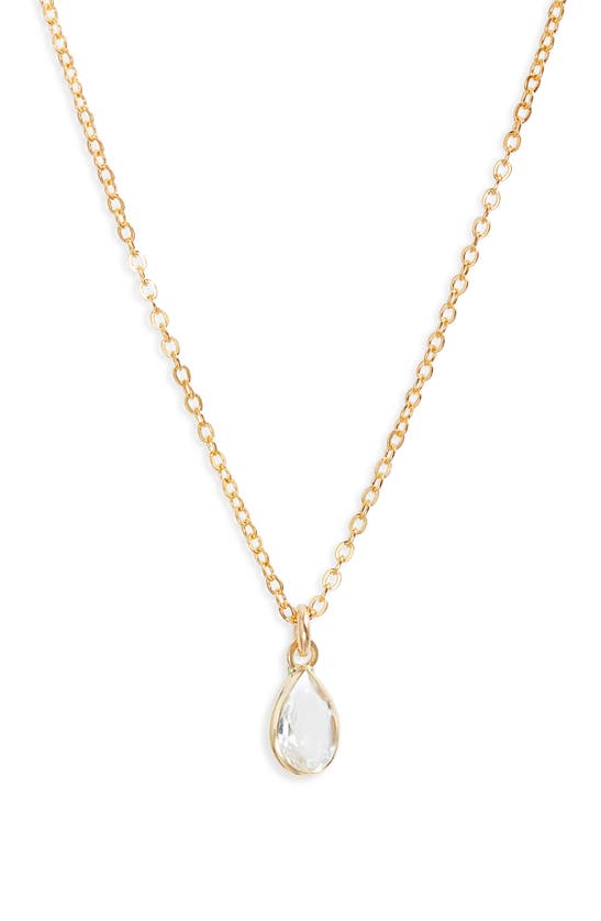 Shop Set & Stones Everett White Topaz Pendant Necklace In Gold