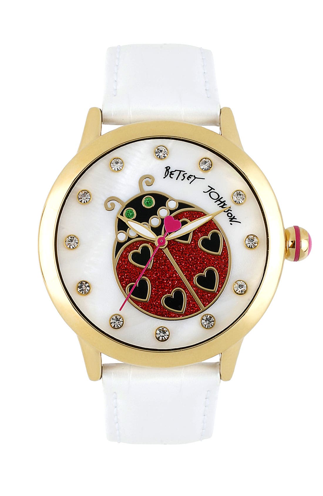 Betsey Johnson Ladybug Dial Leather Strap Watch Nordstrom