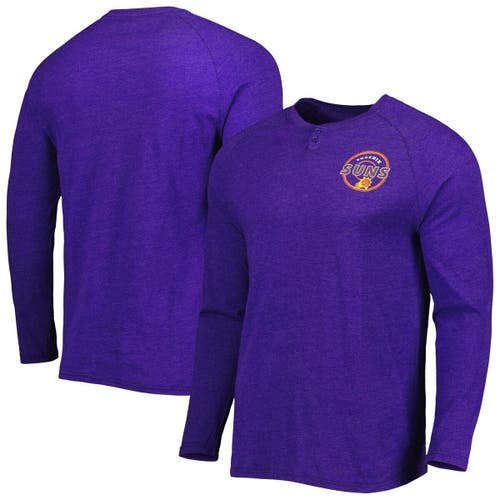 Men's Concepts Sport Heathered Purple Phoenix Suns Left Chest Henley Raglan Long Sleeve T-Shirt in Heather Purple