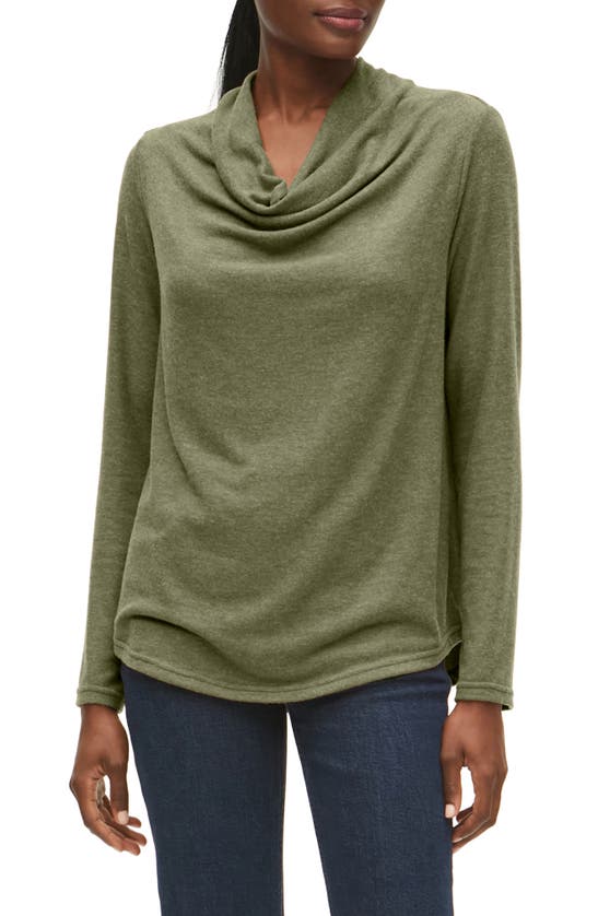 Michael Stars Harlow Cowl Neck Top In Heather Tarragon