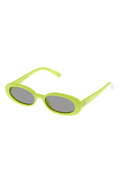 Shop Le Specs Outta Love 51mm Oval Sunglasses In Green/light Brown Mono