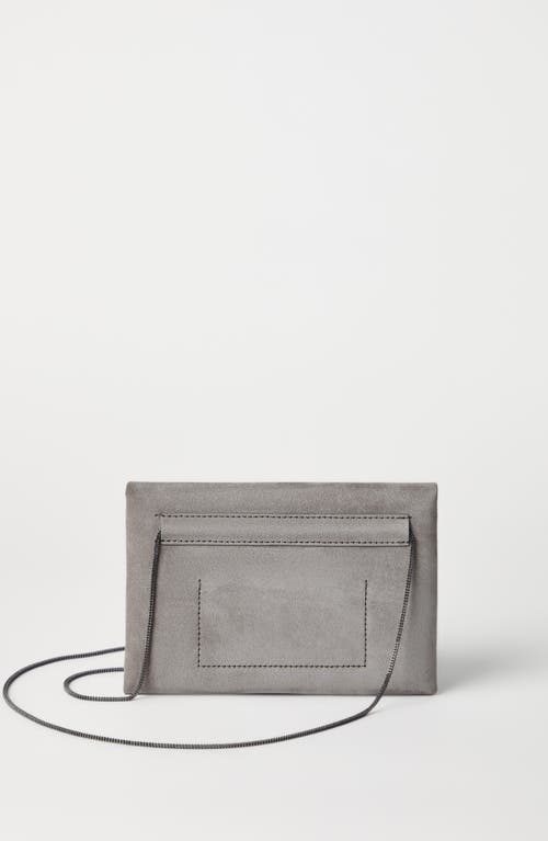 Shop Brunello Cucinelli Bc Duo Pochette In Grey