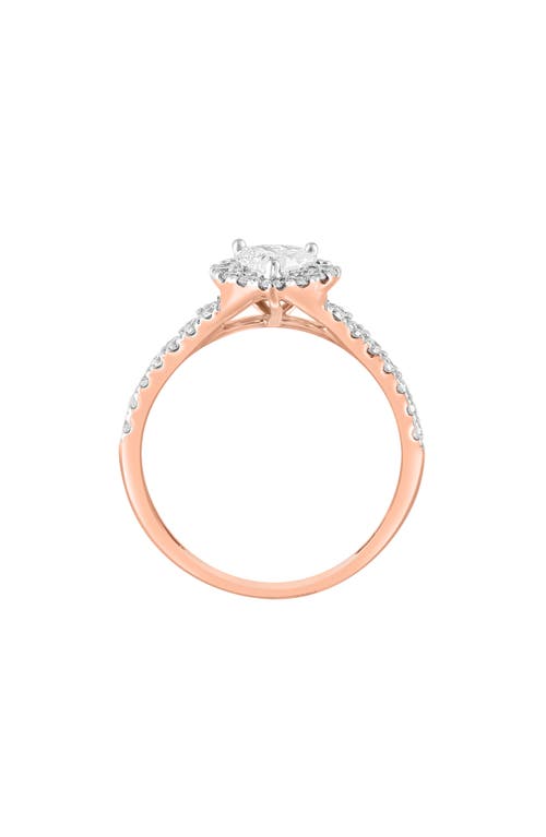 Shop Effy 14k Rose Gold Lab Created Diamond Heart Ring In White/rose Gold