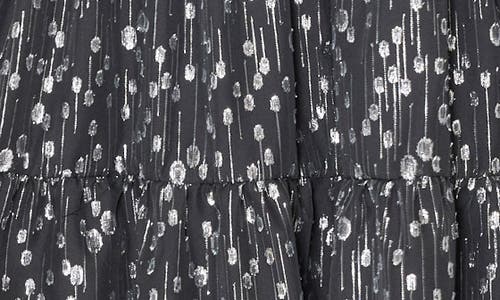 Shop Julia Jordan Metallic Long Sleeve Midi Dress In Black/silver