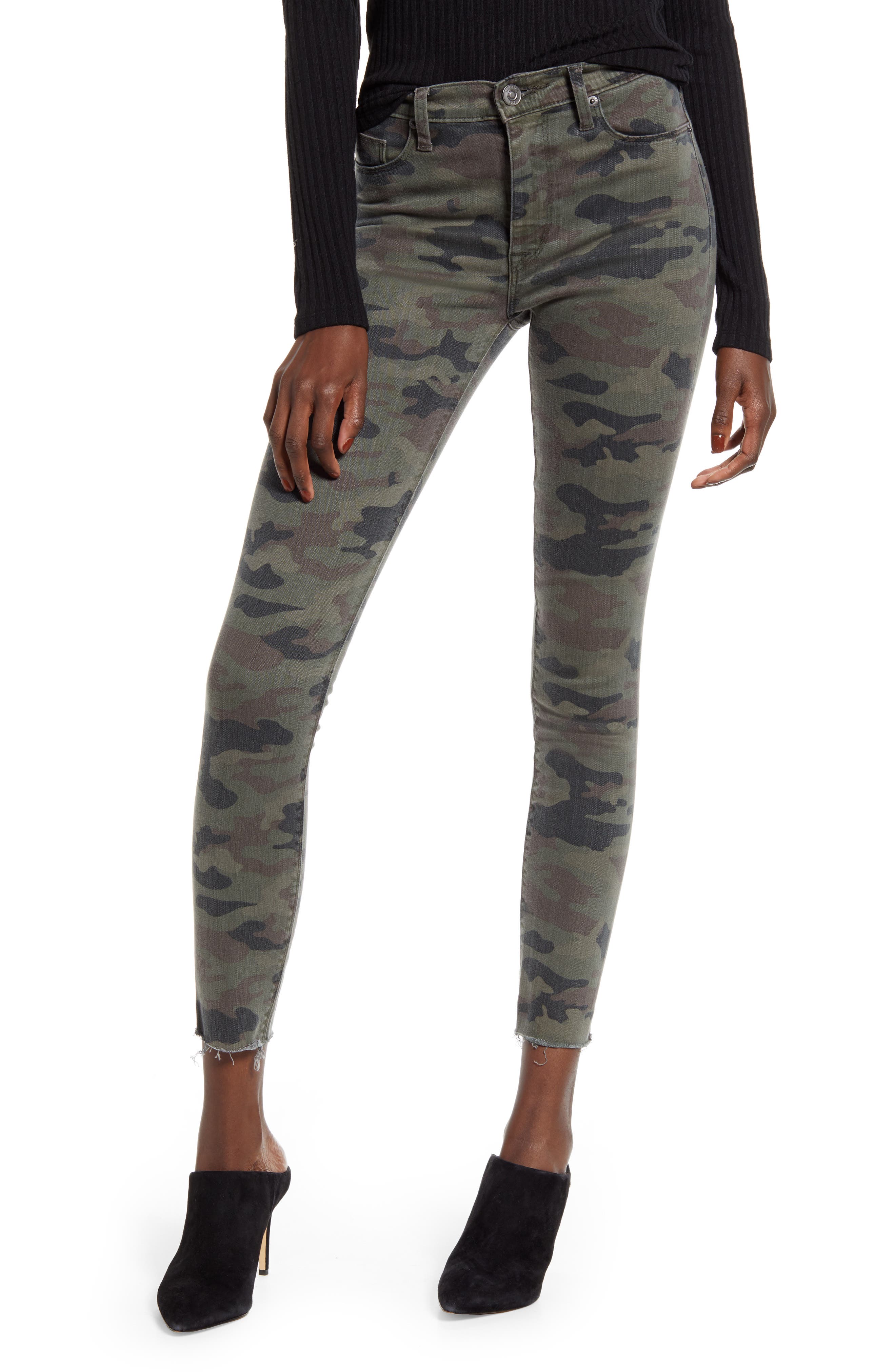camouflage high waisted jeans