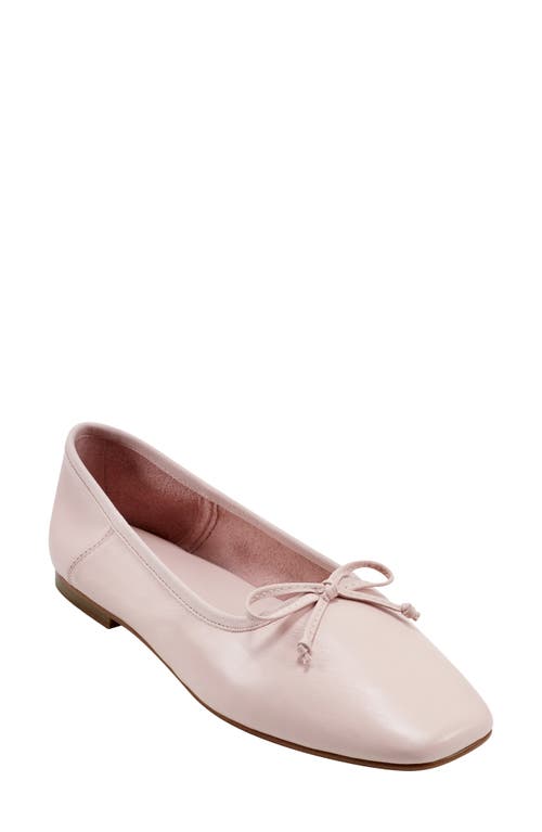 Pure Donna Karan Delaney Square Toe Ballet Flat In Pale Pink