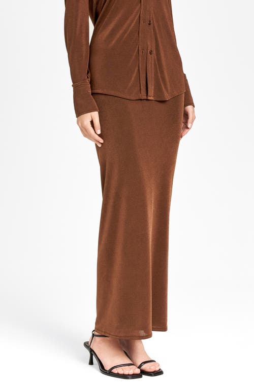 Shop Wayf Knit Maxi Skirt In Brown