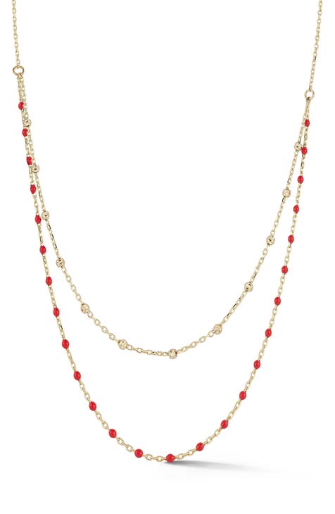 Enamel Layered Chain Necklace