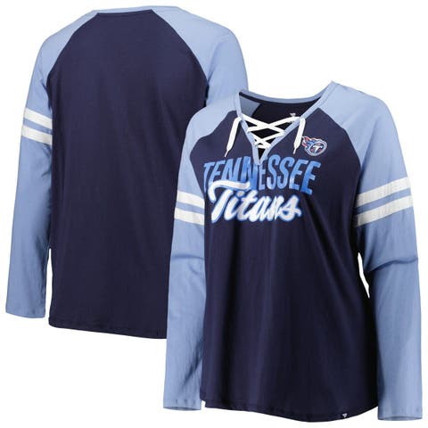 Women's Fanatics Branded Blue St. Louis Blues Spirit Lace-Up V-Neck Long  Sleeve Jersey T-Shirt