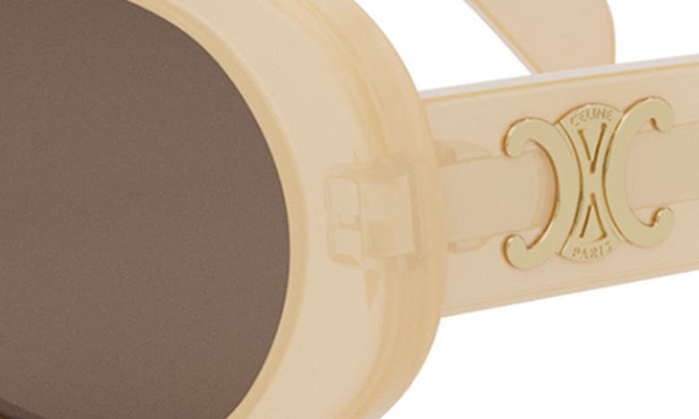 Shop Celine Triomphe 52mm Oval Sunglasses In Orange/ Other / Brown