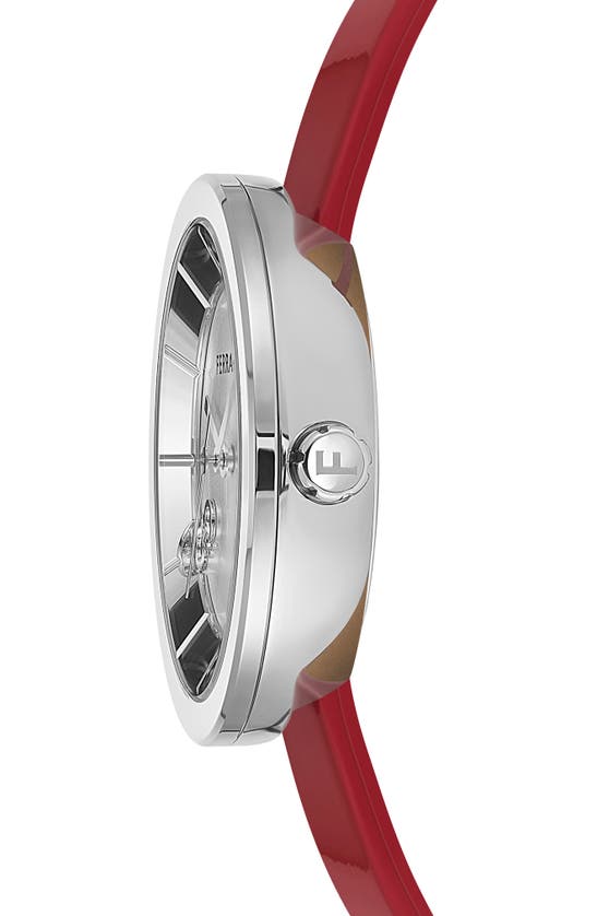 Shop Ferragamo Curve V2 Leather Strap Watch, 35mm In Stainless Steel