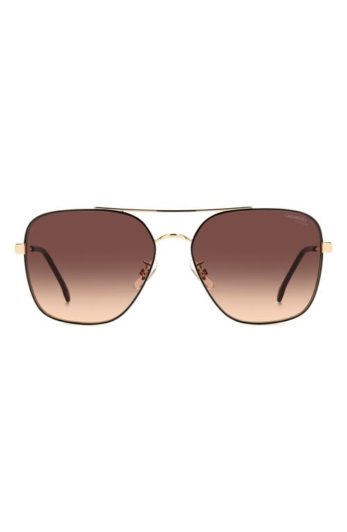 60mm Gradient Square Sunglasses in Black Gold/Brown Orange