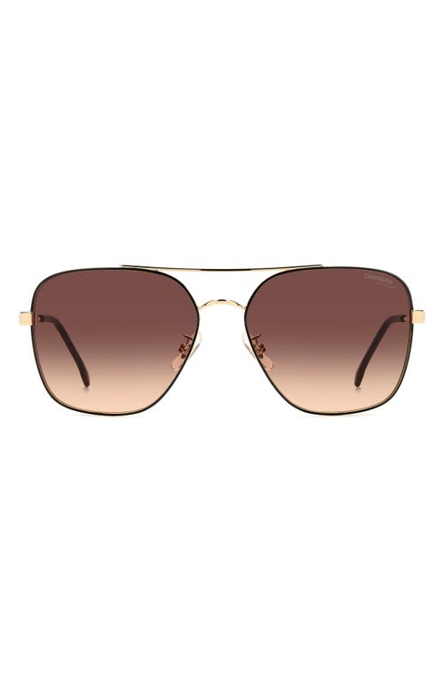 Carrera Eyewear 60mm Gradient Square Sunglasses In Black Gold/brown Orange