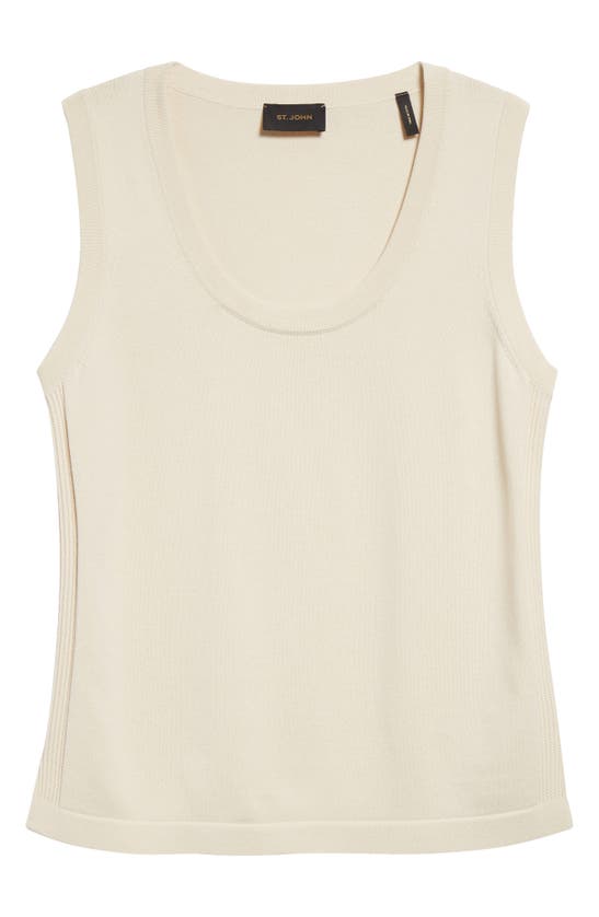 St John Santiago Scoop Neck Sweater In Ecru