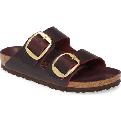 Birkenstock Arizona Big Buckle Slide Sandal, Burgundy