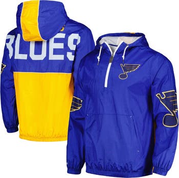 Men's Mitchell & Ness Blue St. Louis Blues Team OG 2.0 Anorak Half-Zip Windbreaker Jacket Size: Large