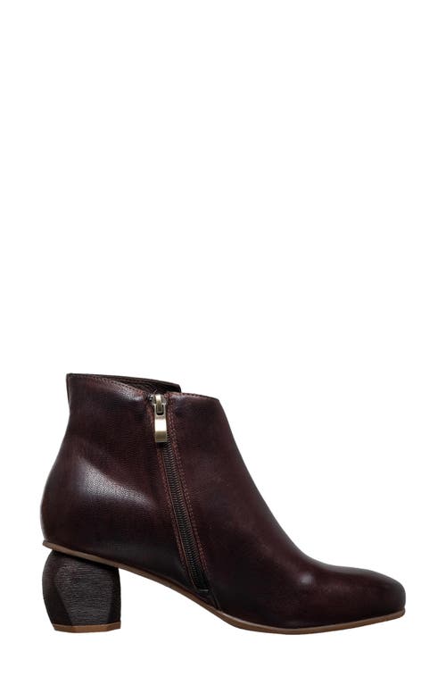 Antelope Perrin Sculptural Heel Bootie In Coffee Leather