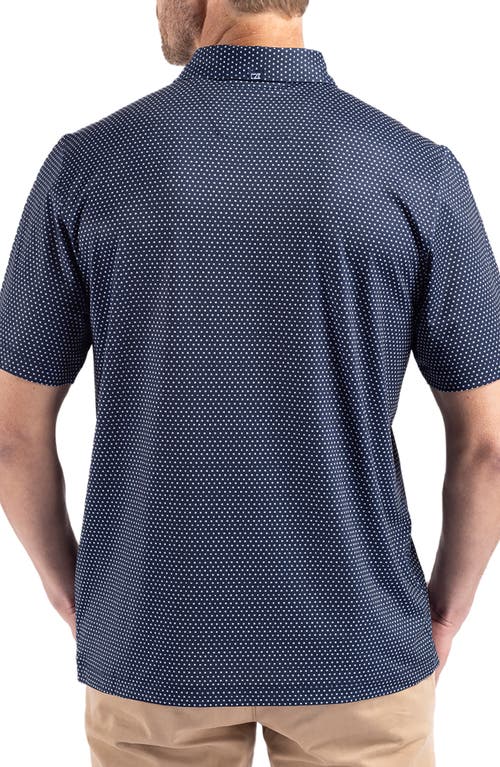 Cutter & Buck Pike Shadow Check Print Polo In Navy Blue