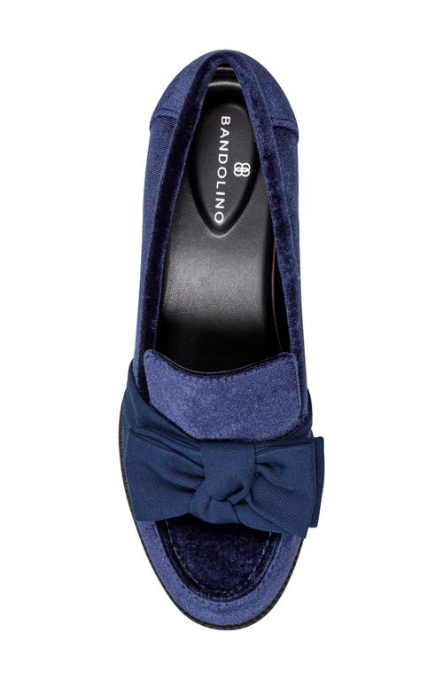 Shop Bandolino Bow Loafer In Dark Blue Velvet