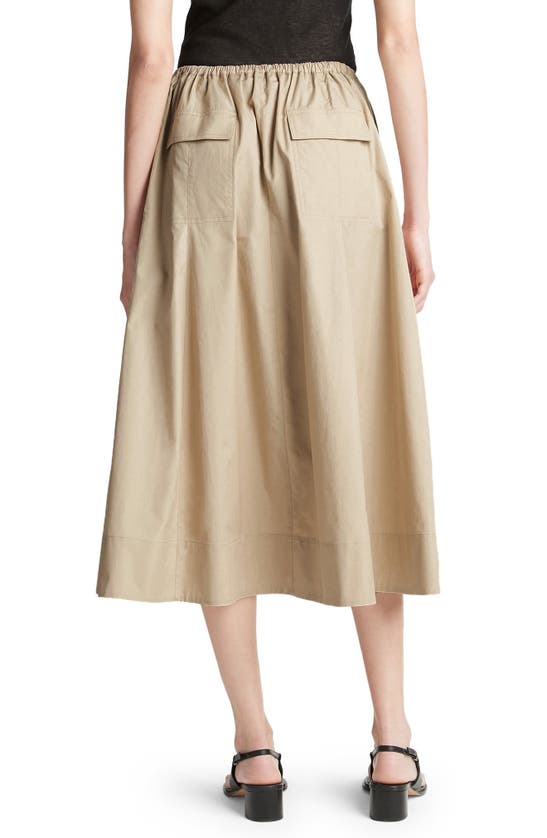 Shop Vince Gathered Cotton Utility Skirt In White Oak