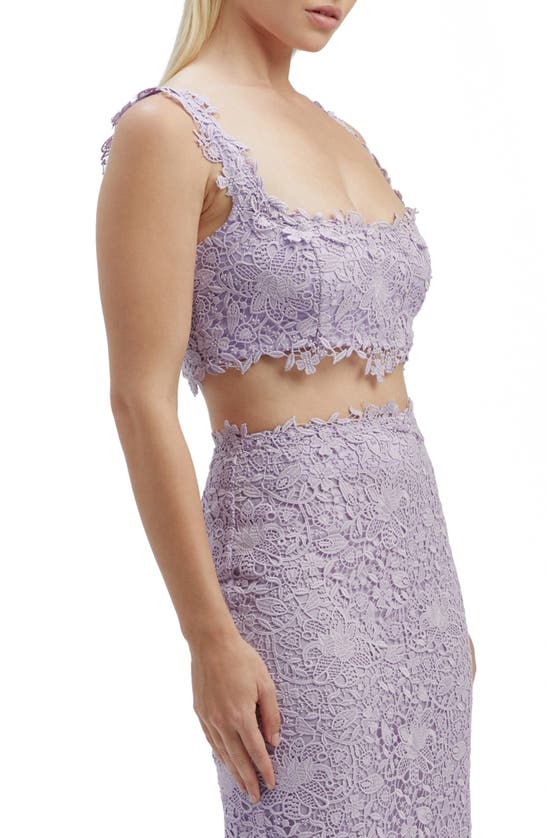 Shop Bardot Nico Lace Crop Top In Lilac