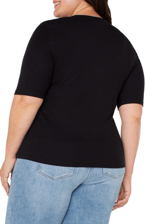 Liverpool Double Layer V-neck Top In Black