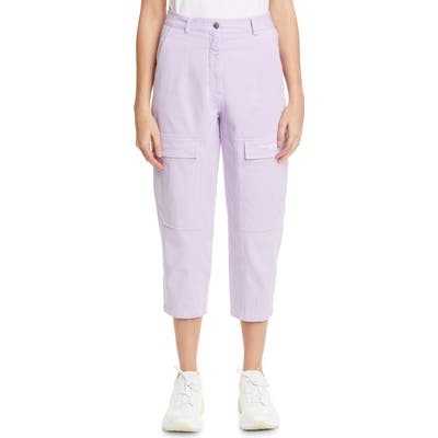 Stella Mccartney 2001 Logo Crop Wide Leg Cargo Pants, 4 IT - Purple