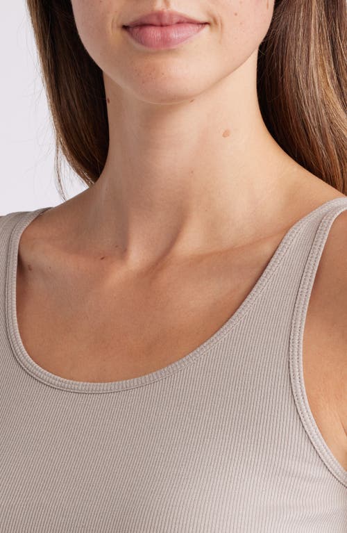 Shop Eileen Fisher Stretch Organic Cotton Tank In Dove