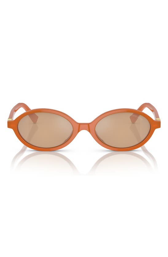 Miu Miu Eyewear Oval Frame Sunglasses In Orange
