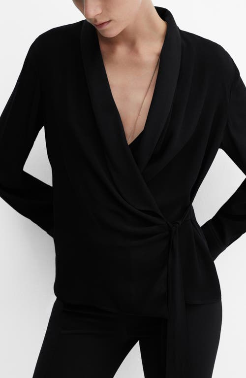 Shop Mango Rider Wrap Shirt In Black