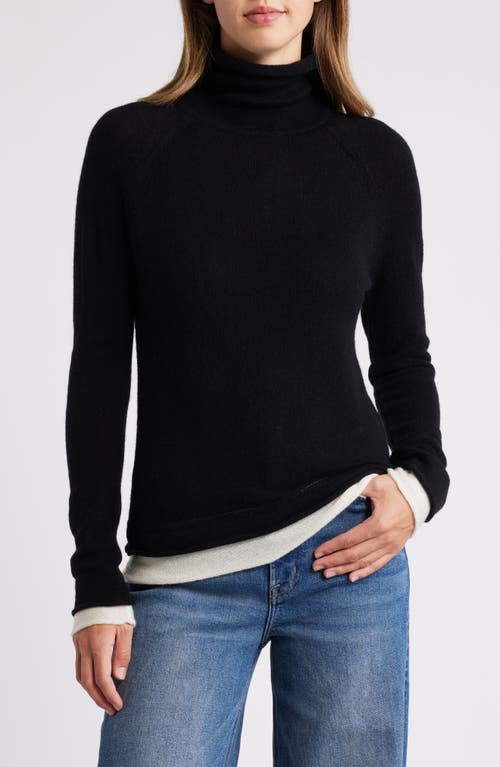 Griffen Contrast Trim Wool & Cashmere Sweater In Black/ivory