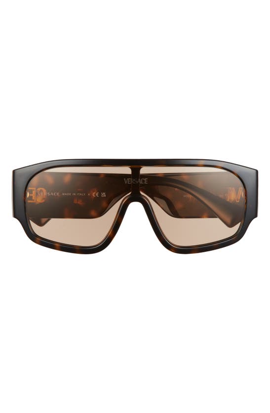 Versace 33mm Shield Sunglasses In Brown