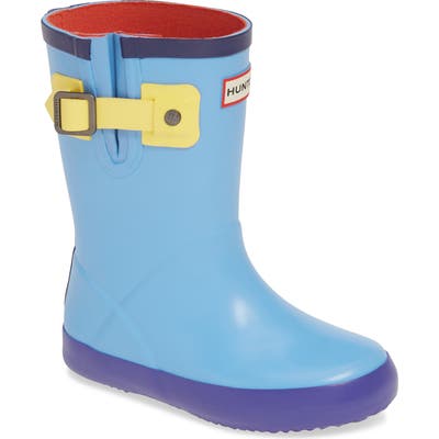 Toddler Hunter Buckle Strap Waterproof Rain Boot, Blue