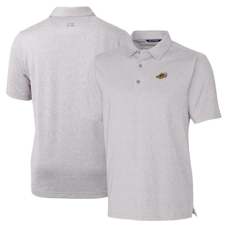 Shop Cutter & Buck Heather Gray Akron Rubberducks Forge Heathered Stretch Polo