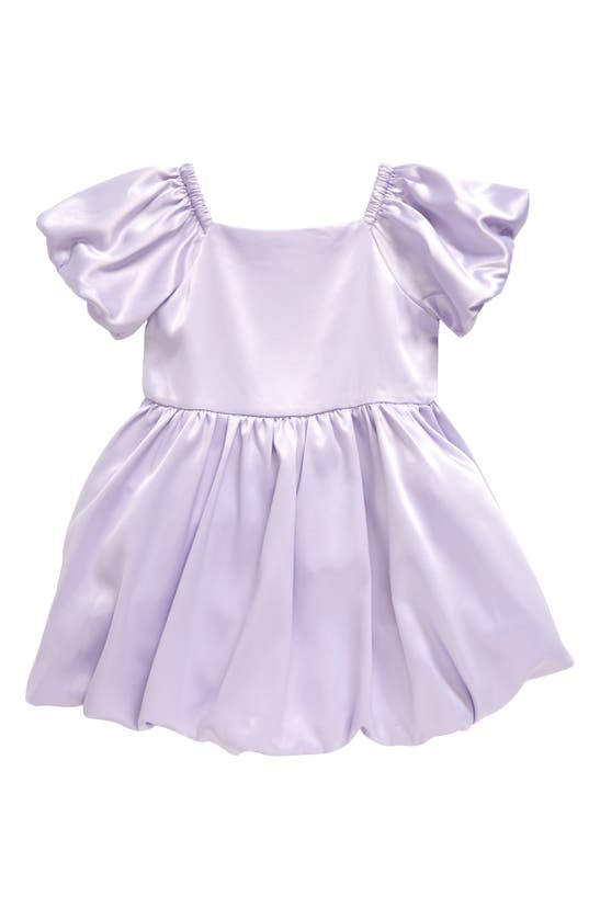 Little Angels Kids' Satin Bubble Dress In Purple