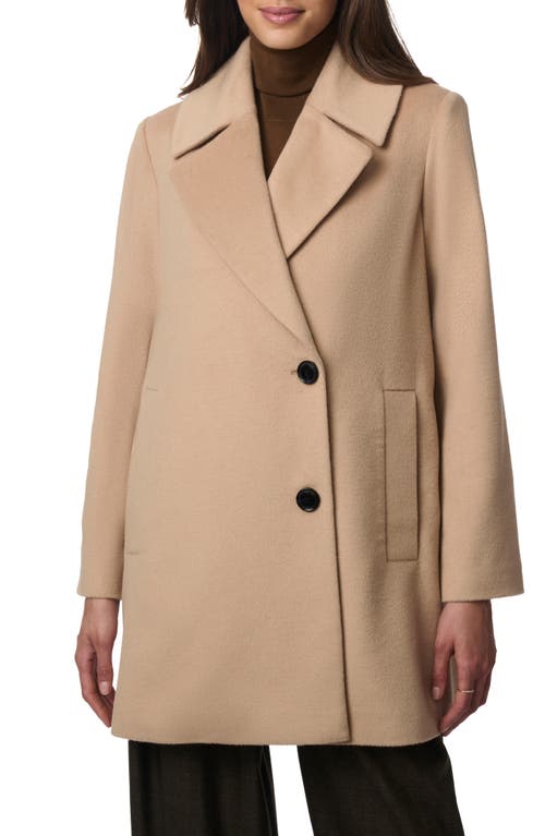 Bernardo Oversize Lapel Wool Blend Swing Coat In Light Camel