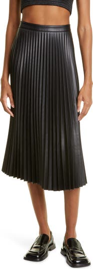 Proenza Schouler White Label Pleated Faux Leather Midi Skirt | Nordstrom