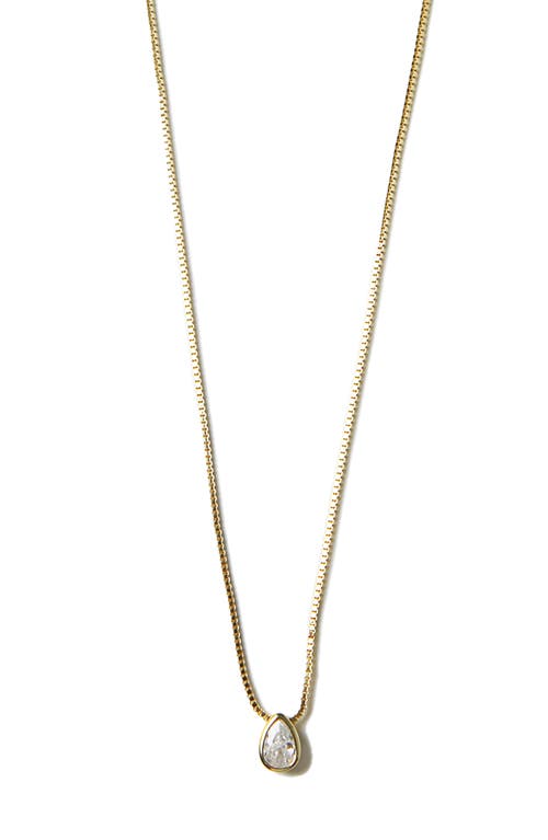 Argento Vivo Sterling Silver Cubic Zirconia Pendant Necklace in Gold at Nordstrom