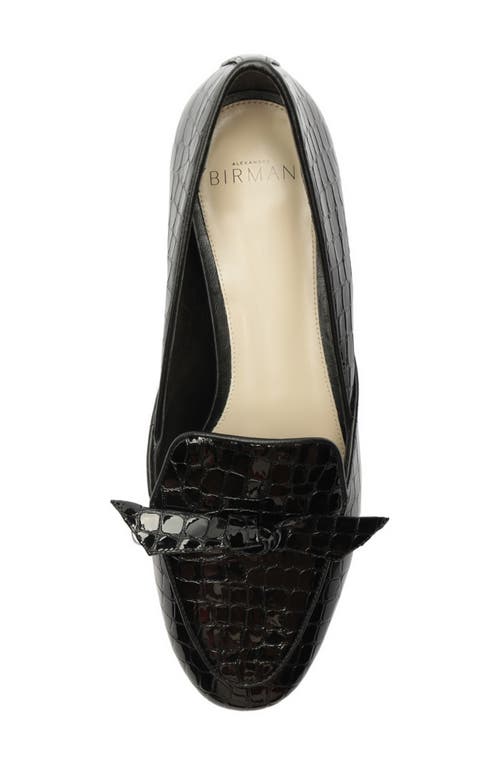 Shop Alexandre Birman Clarita Belgian Croc Embossed Loafer In Black