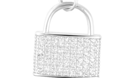 Adornia Pavé Lock Layered Necklace In Silver