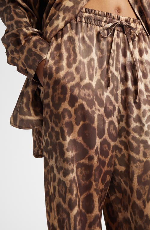 Shop Stella Mccartney Leopard Print Pajama Pants In Multicolor Brown