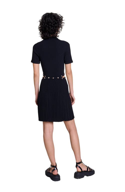 Shop Maje Short Knit Dress In Black