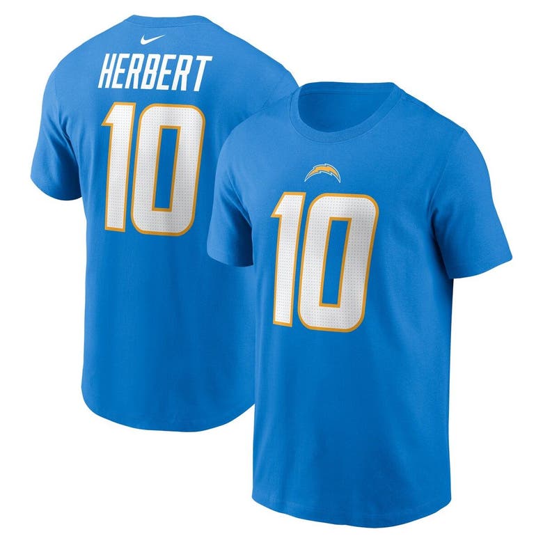 Men's Nike Justin Herbert Powder Blue Los Angeles Chargers Player Name & Number T-Shirt Size: Small