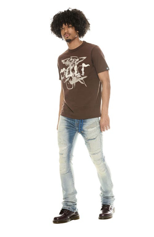 Cult Of Individuality Lenny Rip & Repair Bootcut Jeans In Luca