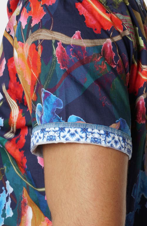 Robert Graham Meraz Short Sleeve Button-up Shirt In Blue Multi