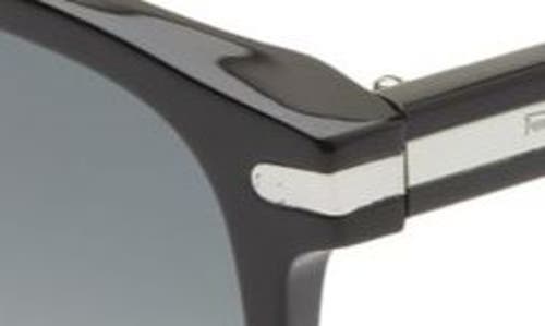 Shop Ferragamo Timeless 53mm Rectangular Sunglasses In Black/blue Gradient