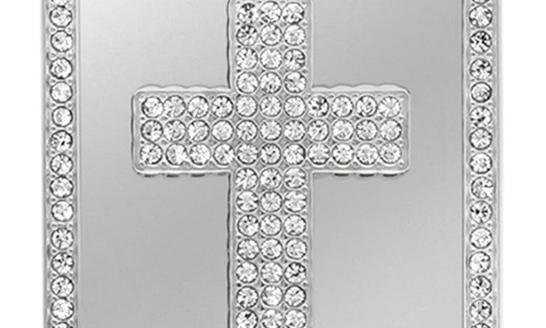 Shop Hmy Jewelry Cz Cross Dogtag Pendant Necklace In Silver
