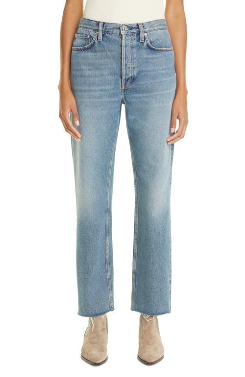 TOTEME Raw Hem Straight Leg Jeans Vintage Wash at Nordstrom, 30