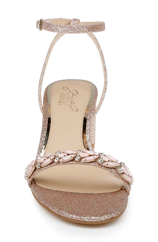 Shop Jewel Badgley Mischka Danni Ankle Strap Sandal In Rose Gold Glitter