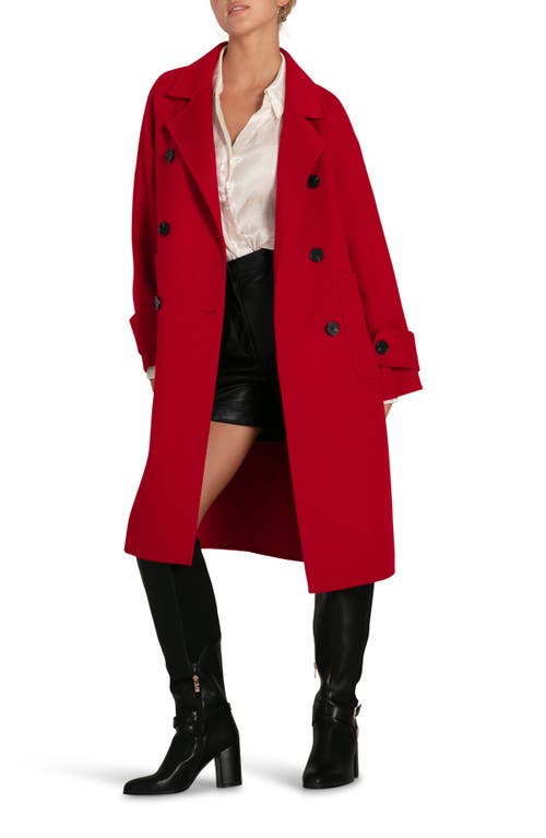 Shop Belle & Bloom Rumour Has It Oversized Wool Blend Coat In Red